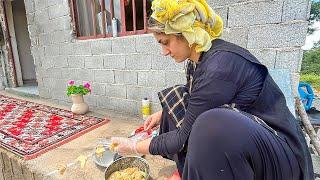 IRAN nomadic life - Cooking chicken kebabs in the village of Iran