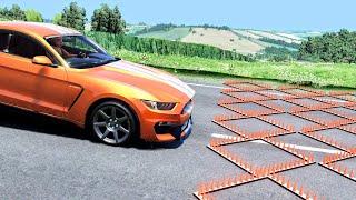 Massive Spike Strip Pileup Car Crashes #90 – BeamNG Drive  CrashBoomPunk