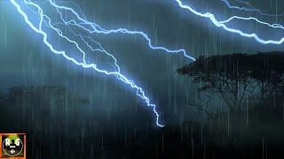 Thunderstorm Sounds with Rain Lightning Strikes and Strong Thunder Rumble to Sleep Study Relax