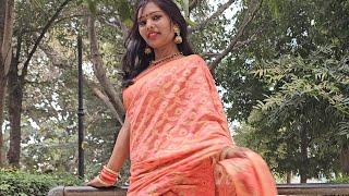 beautiful model Banarasi saree fashion photoshoot