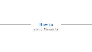 How to setup a mini camera manually