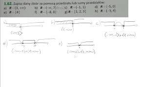 1 62 Zapisz dany zbiór za pomocą przedziału lub sumy przedziałów