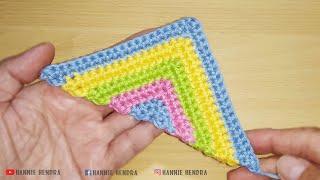 How To Crochet Perfect Triangle 90°  Segitiga Rajut -Applique Crochet