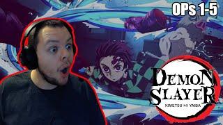 REACTING TO ALL DEMON SLAYER OPENINGS 1-5 FOR THE FIRST TIME