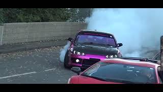 SILVIA S15 DRIFTING IN FRONT OF LAMBORGHINI AND FERRARI