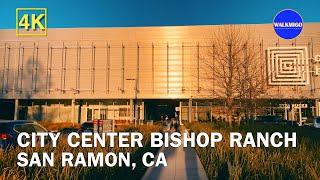 Afternoon Walking  San Ramon in Northern California  City Center Bishop Ranch  4K - Virtual Tour