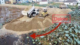 Incredible connecting road Building new road connect old road by amazing Dozer D20P& dump truck