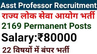 2169 ASST PROFESSOR PERMANENT RECRUITMENT 2024 GOOD NEWS 