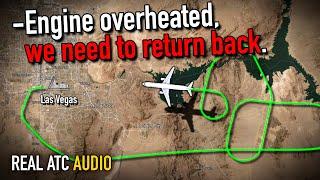 Engine Overheated in flight. Frontier Airbus A321 emergency return. REAL ATC