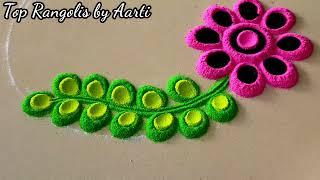 Simple Rangoli Designs  Easy Rangoli  Relaxing Videos  Satisfying Videos  Top Rangolis by Aarti