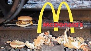 McDonalds Food & Burgers Get run over by a Train