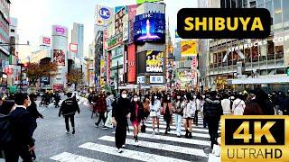 TOKYO JAPAN  4K SHIBUYA — 1 HOUR Walking Tour — DECEMBER 2022