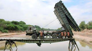 INDIAN ARMY ENGINEERS Operating the BRIDGING SYSTEM on BEML-TATRA T815 Truck  PART 1