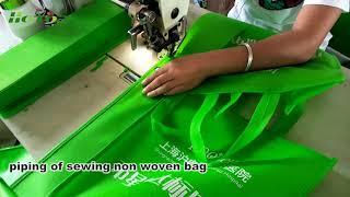 How to make the piping of sewing non woven bag.