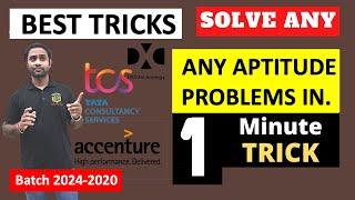 Aptitude Questions for TCSDXC & Accenture  Solve in 30Seconds  Best Tricks