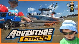 Pretend Play & Unboxing Adventure Force Salt Water Truck & Boat