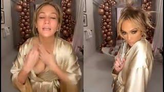 Jennifer Lopezs Wardrobe Malfunction As Robe Opens During Her Live
