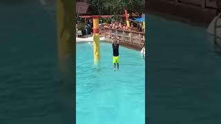 Kid Falls Off Zipline at Water Park #shorts