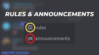 Announcement & RULES Channel Tutorial Discord