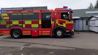 **BRAND NEW** Surrey Fire & Rescue Service Scania RosenBaur Test Blue Light Run.