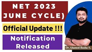 NET 2023  June Cycle Official Update - Notification Released #net #net2023 #ntanet2023