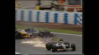 1991 F1 Spanish GP - Collision between Minardi teammates Morbidelli and Martini