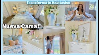 🩵NUEVA CAMA ROOM MAKEOVER BLANCO Y AZUL