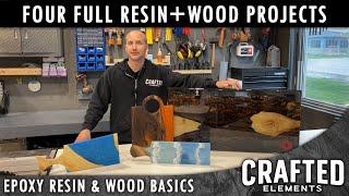 Epoxy Resin & Wood Basics Series - Four Complete Projects From Start To Finish Part 1111