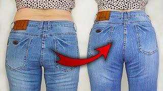 Sewing trick. How To Easily Transform Low Waist Jeans To High Waist Jeans