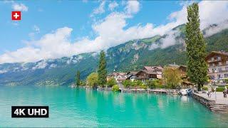 Swiss Village Brienz - Walk at the Shores of Lake Brienz in 4K UHD