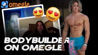 BODYBUILDER USES OMEGLE  FLEXING ON OMEGLE  Funny Reactions