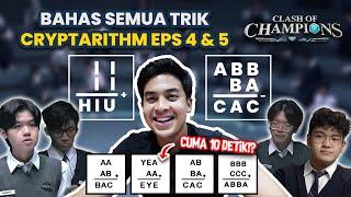 TRIK NGERJAIN SEMUA SOAL CRYPTARITHM CLASH OF CHAMPIONS EPISODE 4 & 5  JEROME POLIN