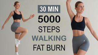 5000 STEPS IN 30 Min - Walking FAT BURN Workout to the BEAT Super Fun No Repeat No Jumping