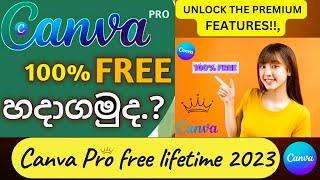 How to Get Canva Pro for Life - Unlock Premium Features  How to Canva Pro free lifetime  sinhala