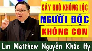 CÂY KHÔ KHÔNG LỘC NGƯỜI ĐỘC KHÔNG CON Bài Giảng Tĩnh Tâm Ý Nghĩa Của Lm Matthew Nguyễn Khắc Hy