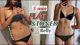 5 Min FLAT and TONED Belly Workout- no equipment ABS Series #1