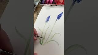 The easiest spring flower to paint Try the Muscari watercolour  tutorial now on my channel