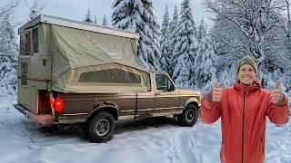 Winter Truck Camping in a Free Truck