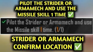 PILOT THE STRIDER OR ARMAMECH AND USE THE MISSILE SKILL 1 TIME  MECHA PIONEER ACHIEVEMENT