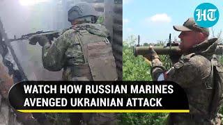 Russian Marines Storm Ukrainian Army Trenches in Novodonetsk  Daring Attack Caught On Cam