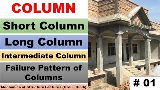 Column  Types of Column  Short Column  Long Column  Intermediate Column  Strut Urdu  Hindi