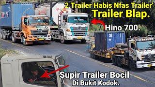 Supir Truck Trailer Bocil Di Bukit Kodok.Truck Trailer Blap Habis Nafas Bersamaan Trailer Hino 700.