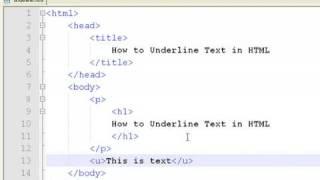 How to Create Web Pages Using HTML  How to Underline Text in HTML