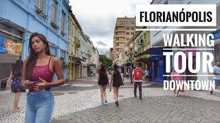 Florianópolis Santa Catarina Brazil Downtown  4K Walk turn on subtitles