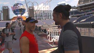 Seth Rollins and Roman Reigns prepare for their WrestleMania entrances on WWE 24 WWE Network