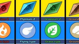 All Z crystals in every typepokemon