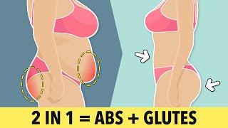 2 in 1 Rounded Glutes + Flat Stomach Abs Workout and Overall Tone