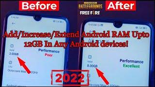 Memory Extension  Increase Android ram Upto 12 GB Works In Any Devices Add Extra RAM No Root  2022