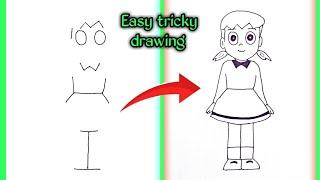 How To Draw Shizuka from doraemon step by step easy