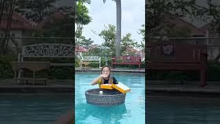 Tik Tok Angel Challenge 24 jam makan di kolam renang  Nurul Putri Inayah